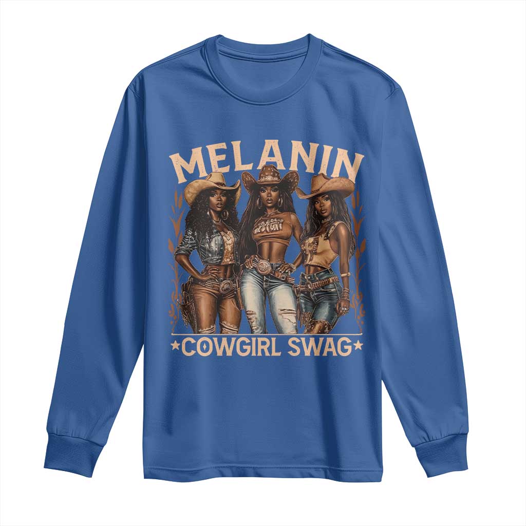 Melanin Cowgirls Long Sleeve Shirt Black History Month African Melanin Pride