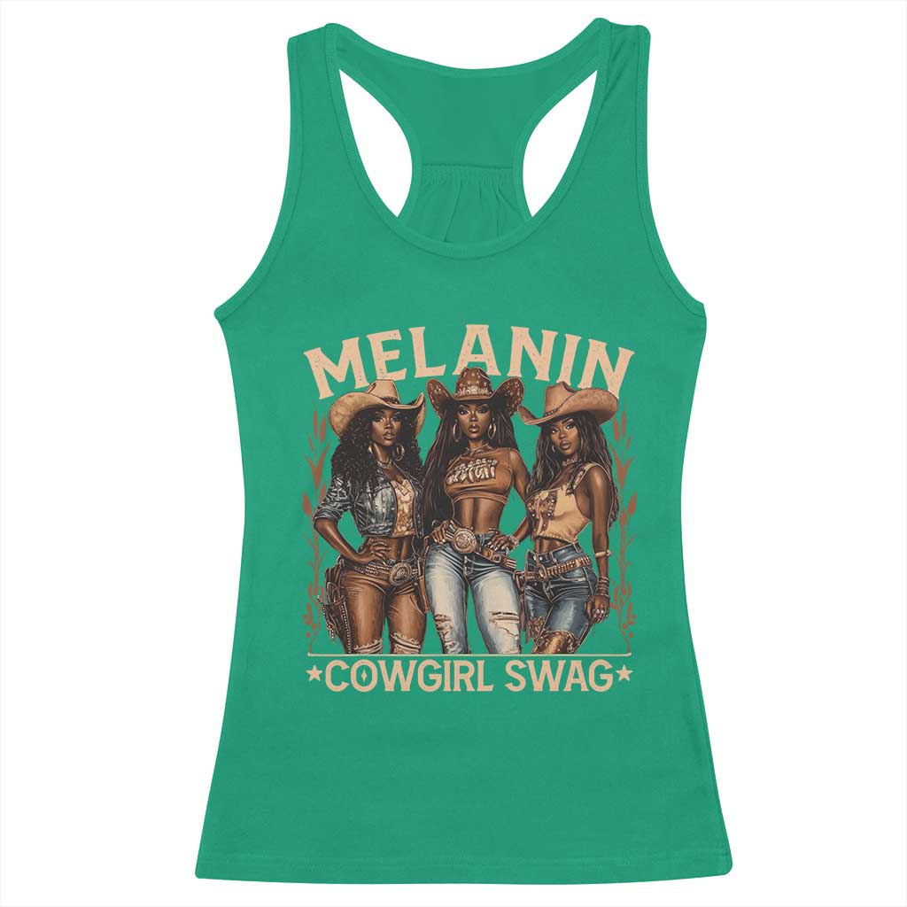 Melanin Cowgirls Racerback Tank Top Black History Month African Melanin Pride