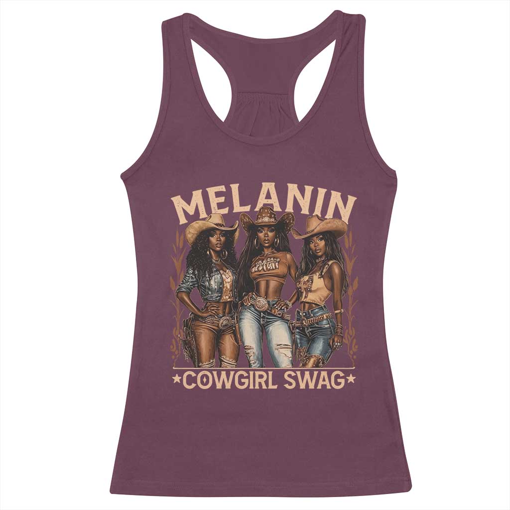 Melanin Cowgirls Racerback Tank Top Black History Month African Melanin Pride