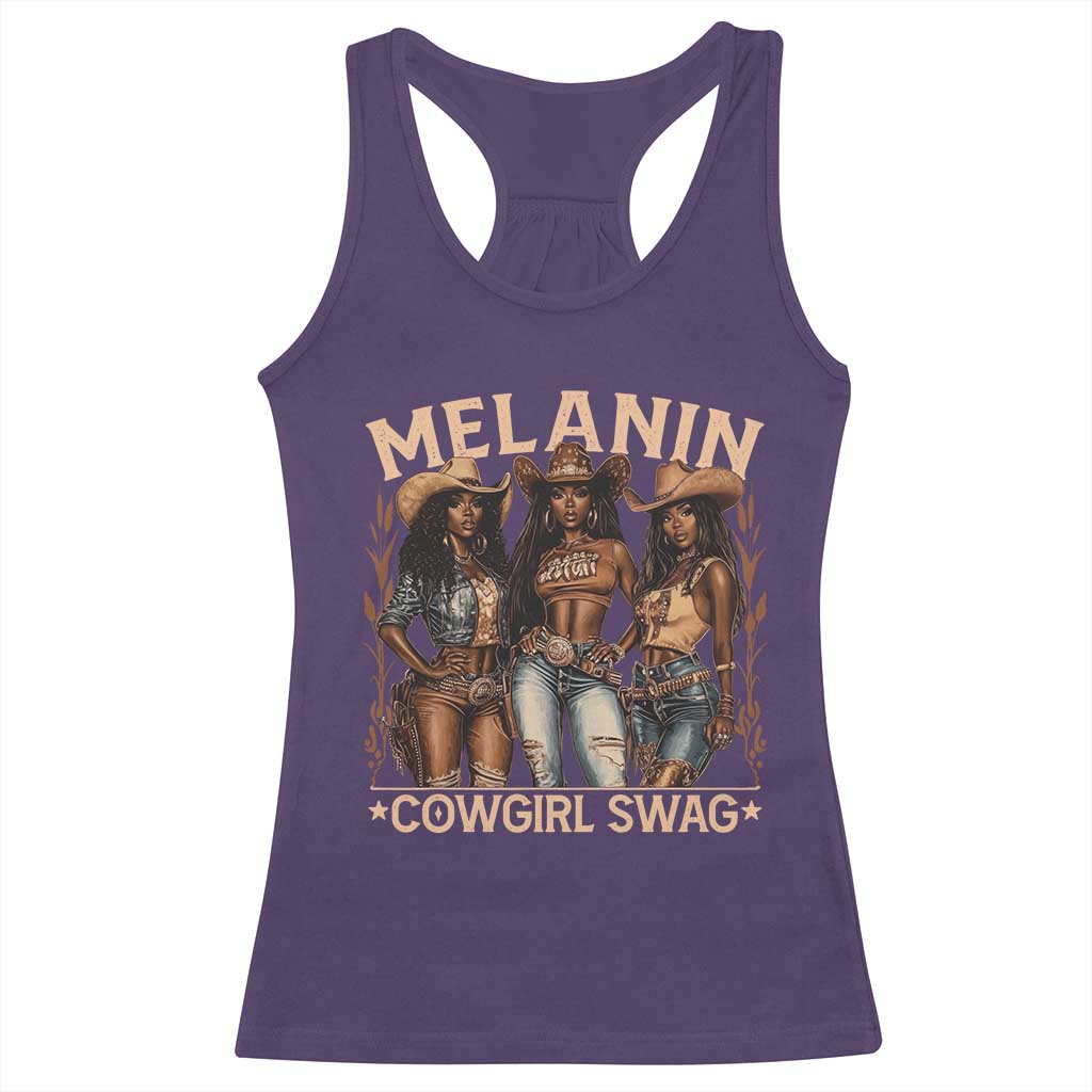 Melanin Cowgirls Racerback Tank Top Black History Month African Melanin Pride