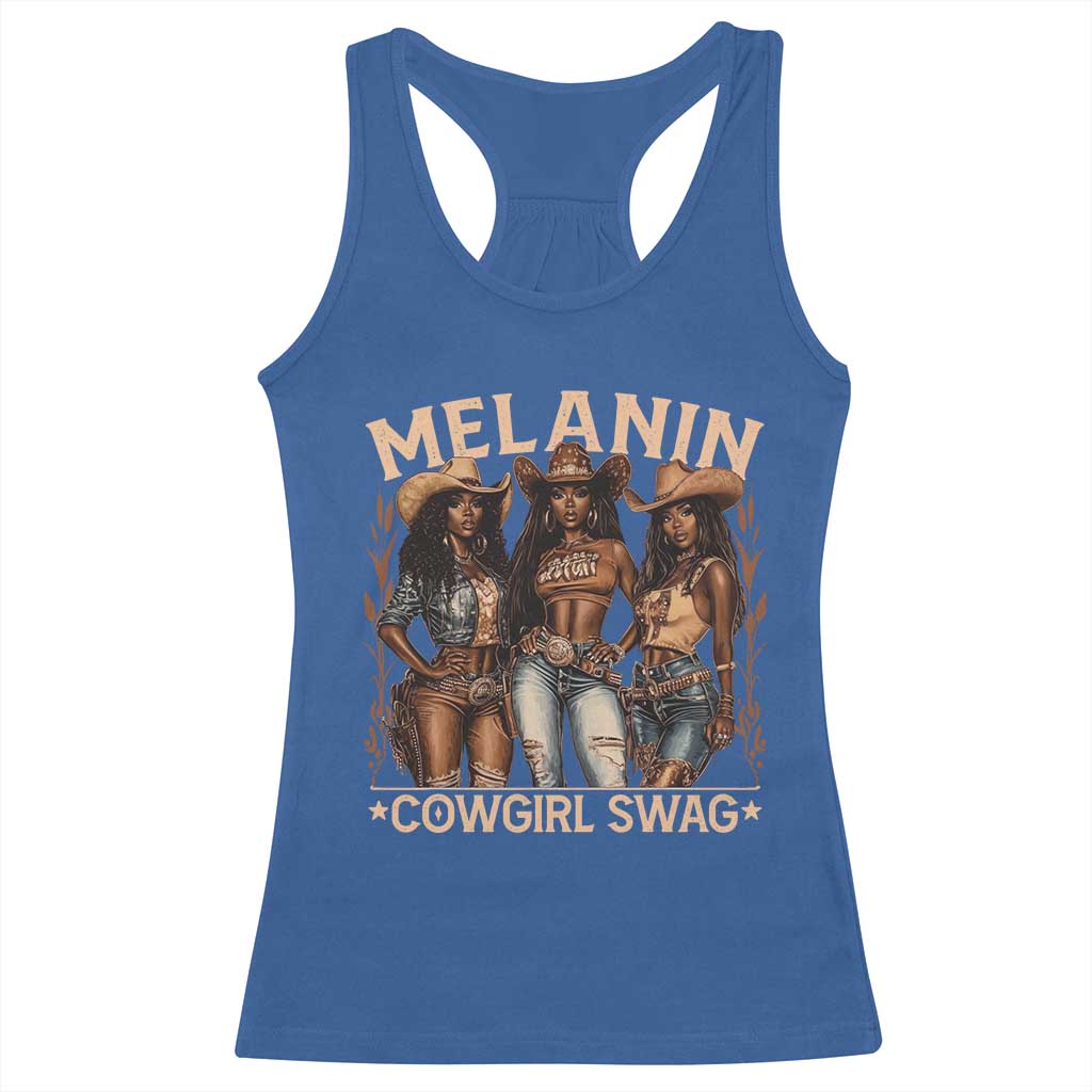 Melanin Cowgirls Racerback Tank Top Black History Month African Melanin Pride
