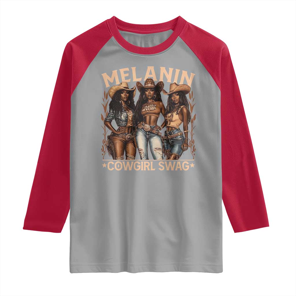 Melanin Cowgirls Raglan Shirt Black History Month African Melanin Pride
