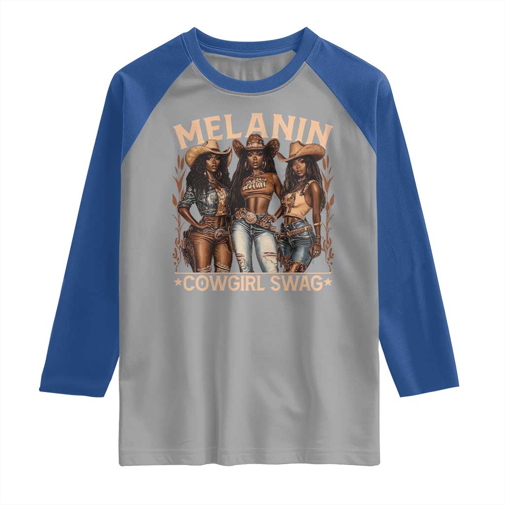 Melanin Cowgirls Raglan Shirt Black History Month African Melanin Pride