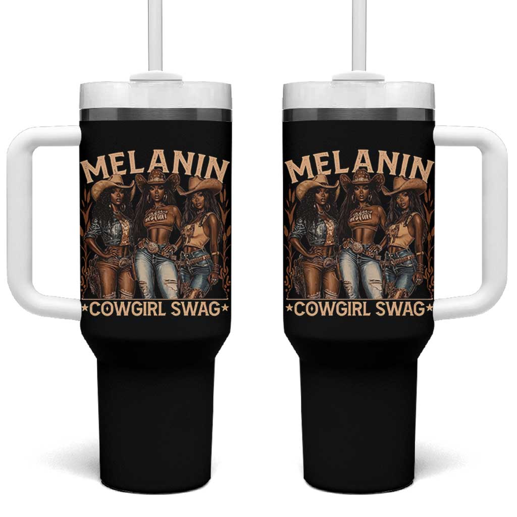 Melanin Cowgirls Tumbler With Handle Black History Month African Melanin Pride