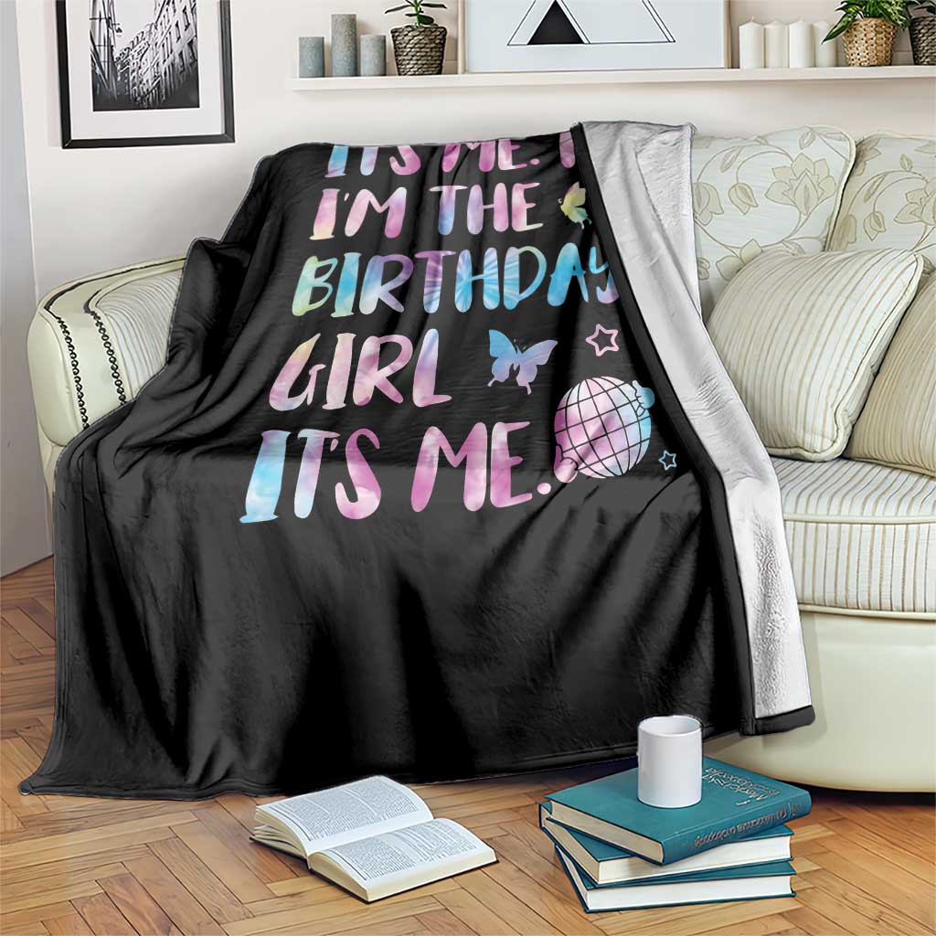 Its Me Hi Im The Birthday Girl Throw Blanket Tie Dye Colorful