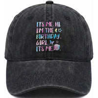 Its Me Hi Im The Birthday Girl Washed Cotton Baseball Cap Tie Dye Colorful