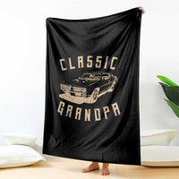 Funny Grandpa Classic Car Graphic Throw Blanket