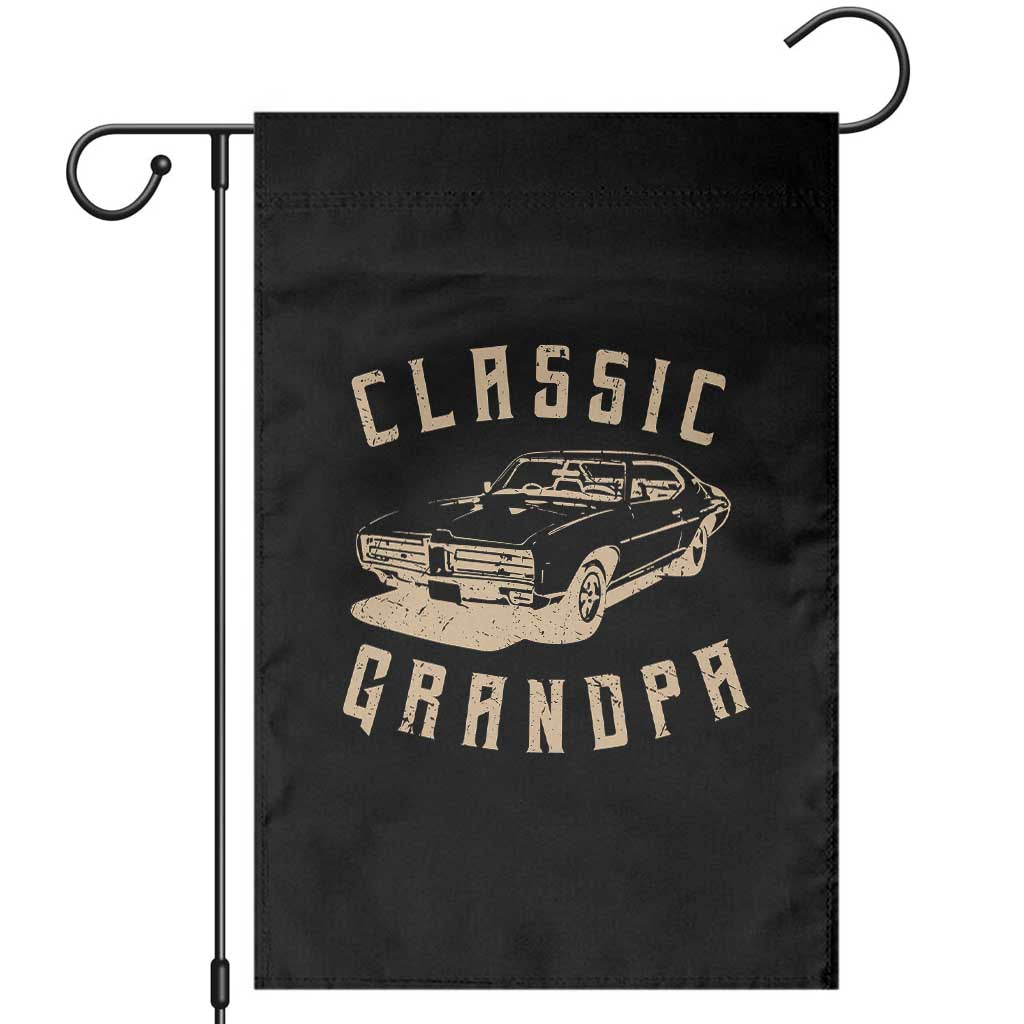 Funny Grandpa Classic Car Graphic Garden Flag