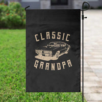 Funny Grandpa Classic Car Graphic Garden Flag