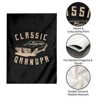 Funny Grandpa Classic Car Graphic Garden Flag