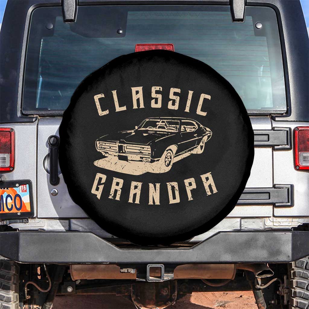 Funny Grandpa Classic Car Graphic Spare Tire Cover