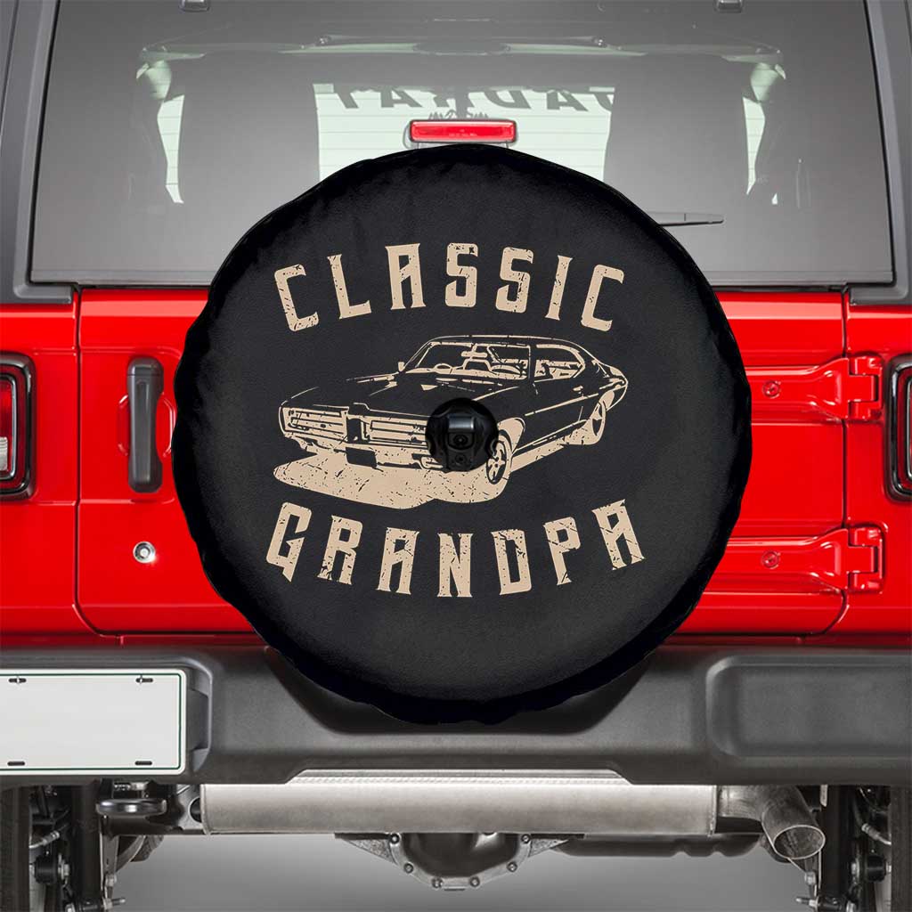 Funny Grandpa Classic Car Graphic Spare Tire Cover