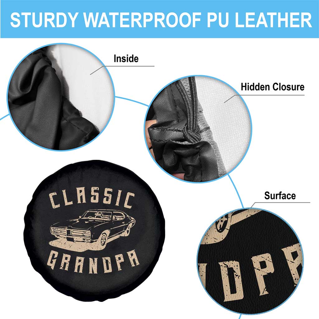 Funny Grandpa Classic Car Graphic Spare Tire Cover