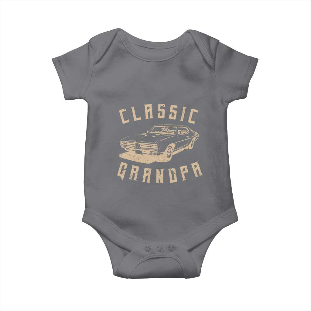 Funny Grandpa Classic Car Graphic Baby Onesie