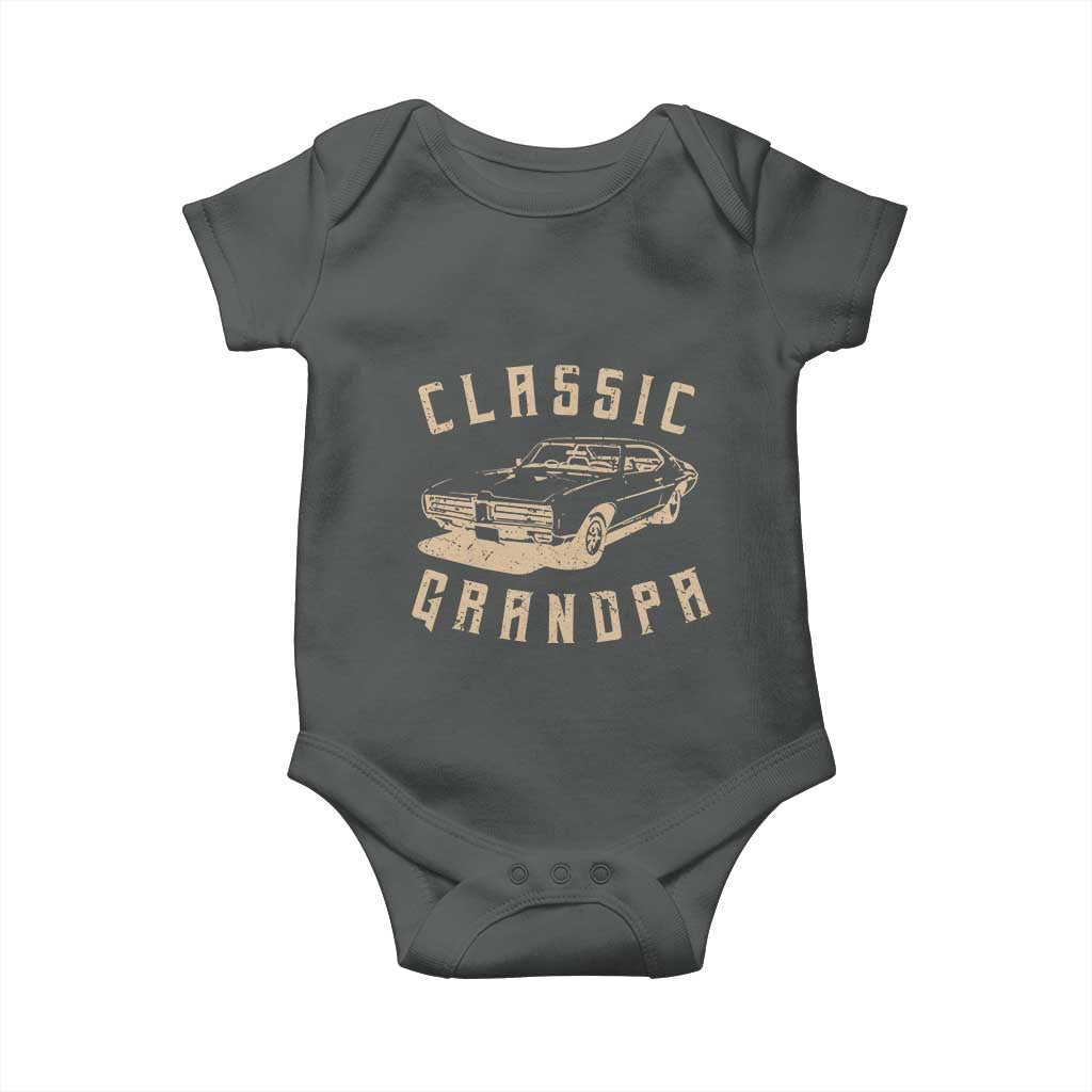 Funny Grandpa Classic Car Graphic Baby Onesie