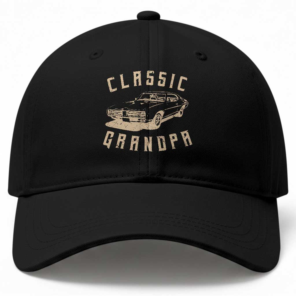 Funny Grandpa Classic Car Graphic Baseball Cap