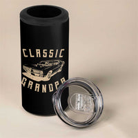 Funny Grandpa Classic Car Graphic 4 in 1 Can Cooler Tumbler