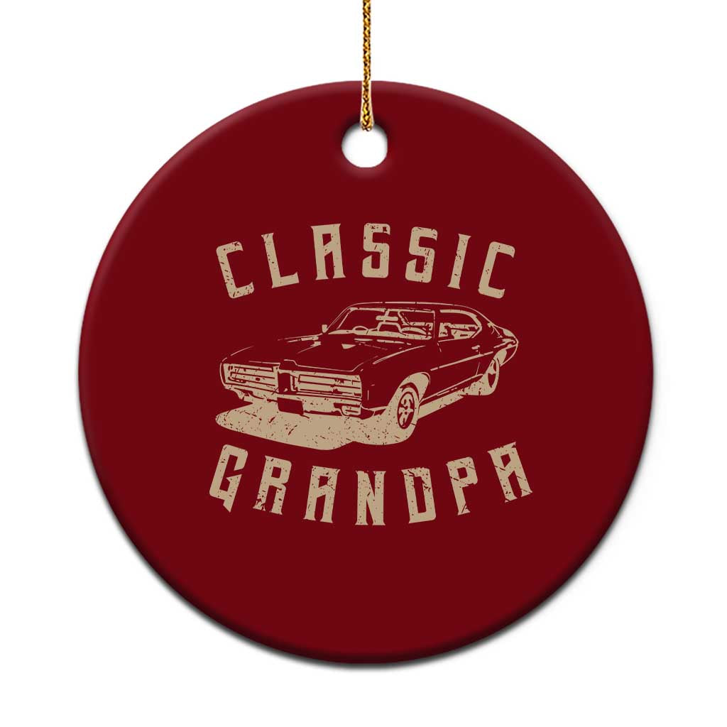 Funny Grandpa Classic Car Graphic Ceramic Ornament