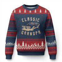 Funny Grandpa Classic Car Graphic Ugly Christmas Sweater