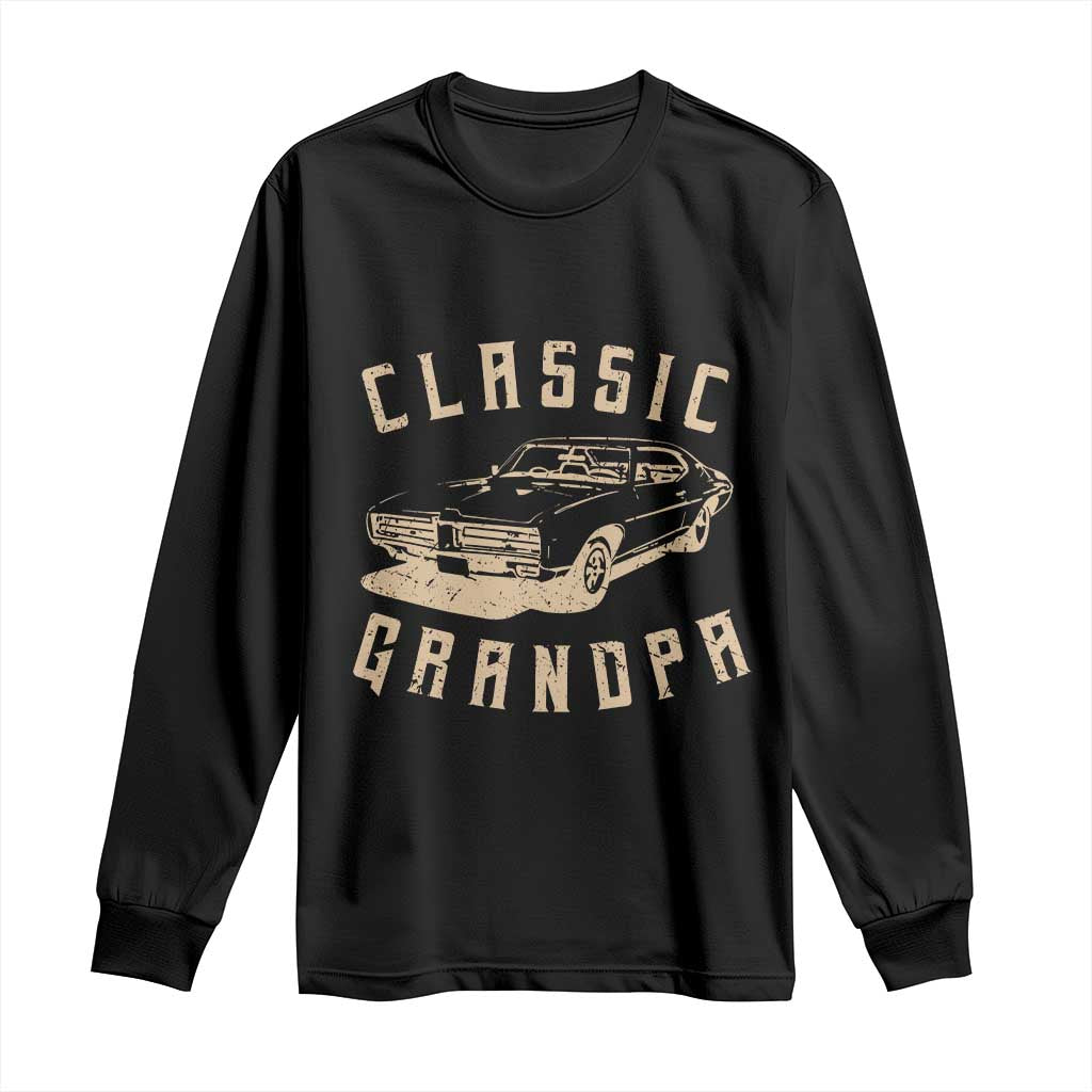 Funny Grandpa Classic Car Graphic Long Sleeve Shirt