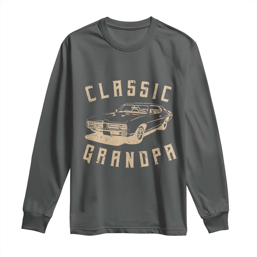 Funny Grandpa Classic Car Graphic Long Sleeve Shirt