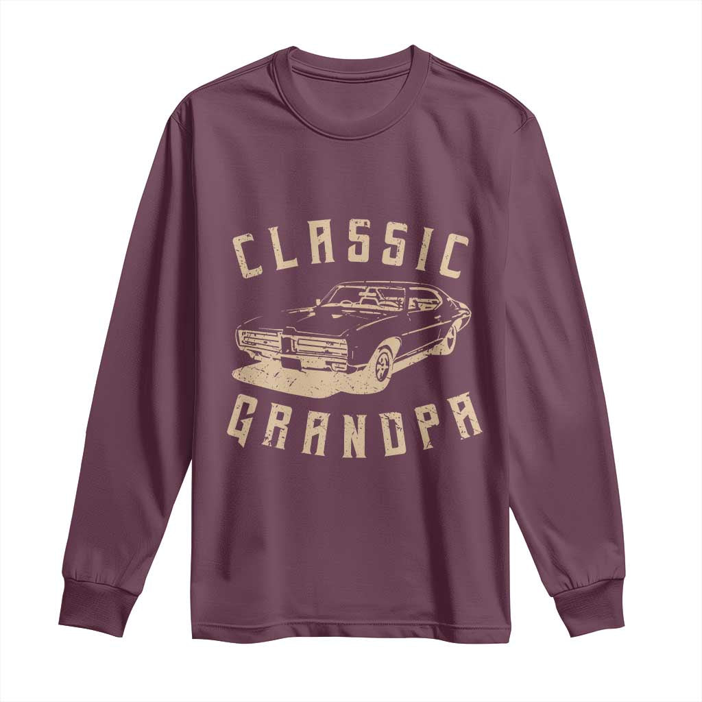 Funny Grandpa Classic Car Graphic Long Sleeve Shirt