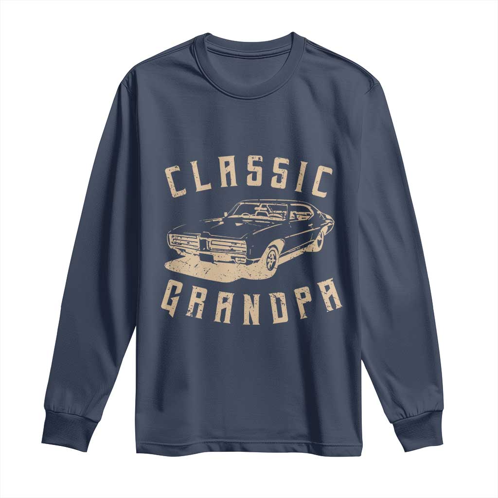 Funny Grandpa Classic Car Graphic Long Sleeve Shirt