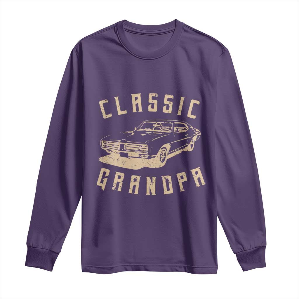 Funny Grandpa Classic Car Graphic Long Sleeve Shirt