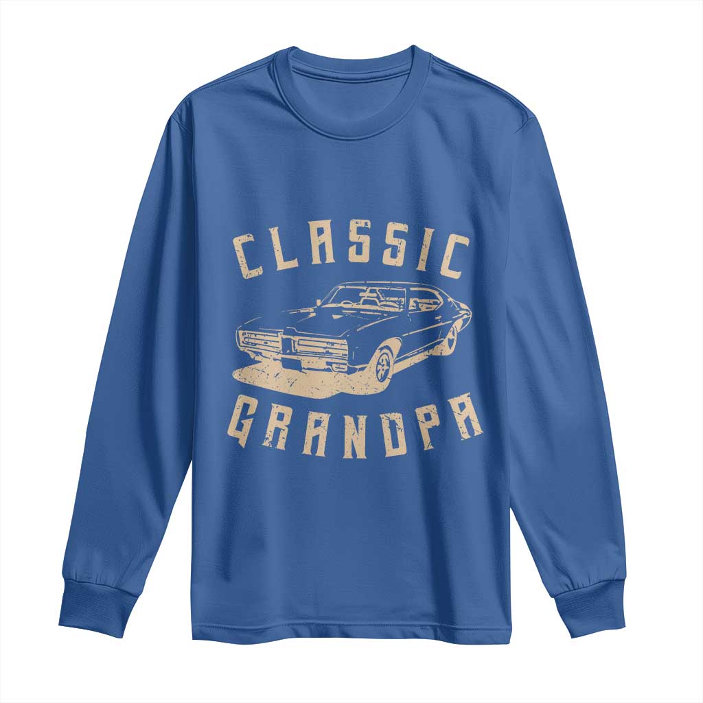 Funny Grandpa Classic Car Graphic Long Sleeve Shirt
