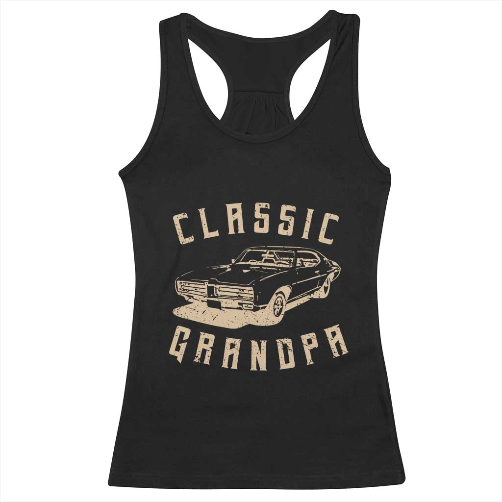 Funny Grandpa Classic Car Graphic Racerback Tank Top