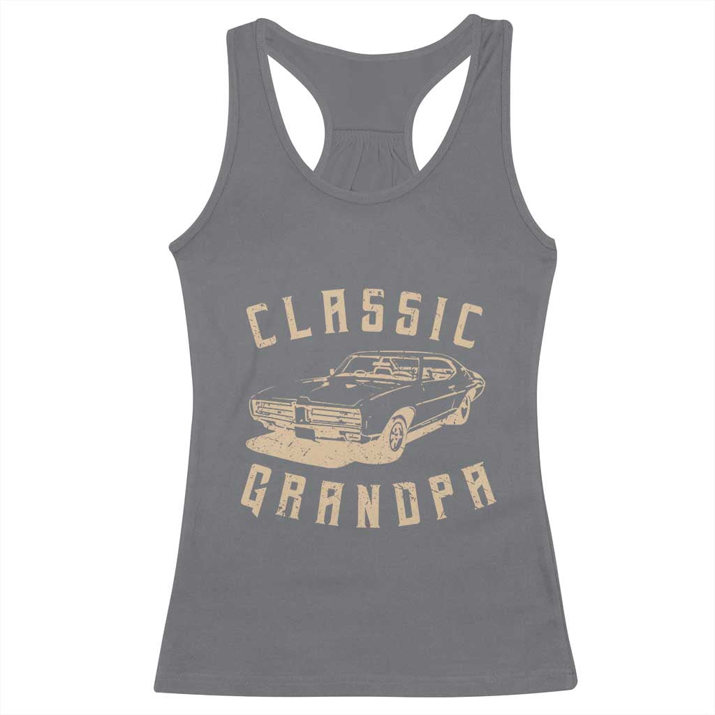 Funny Grandpa Classic Car Graphic Racerback Tank Top