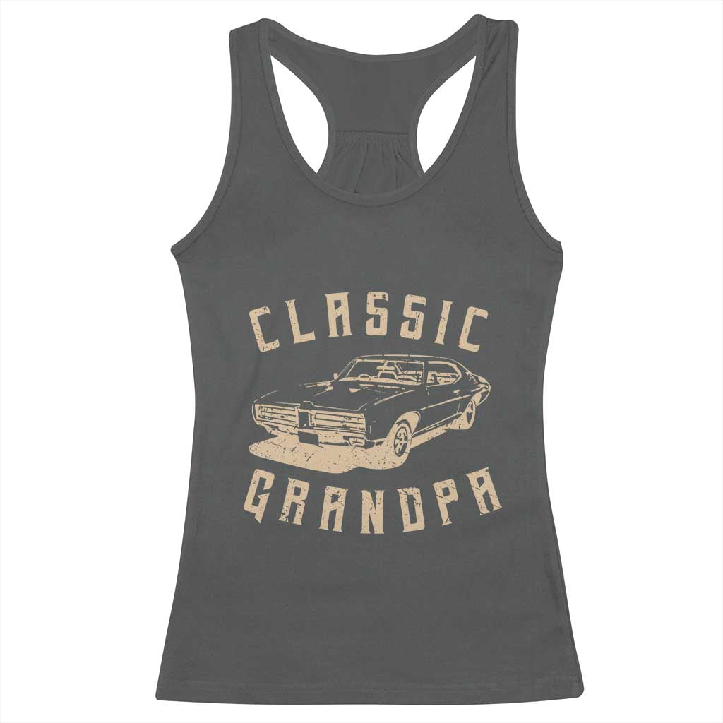 Funny Grandpa Classic Car Graphic Racerback Tank Top