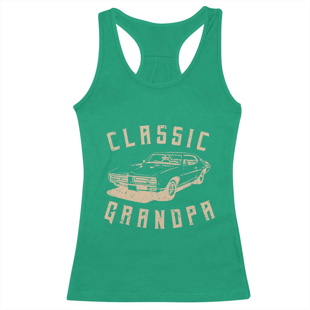 Funny Grandpa Classic Car Graphic Racerback Tank Top
