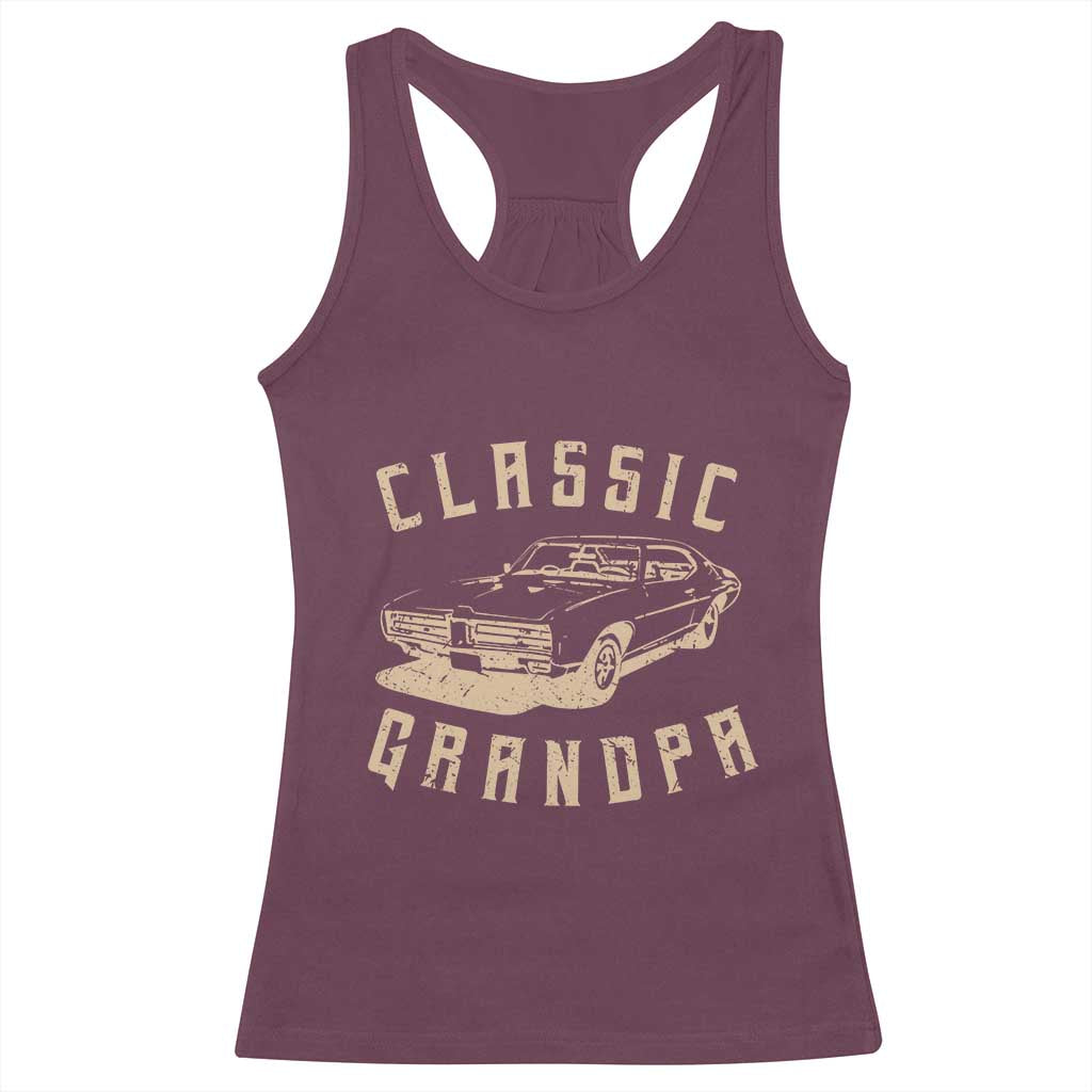 Funny Grandpa Classic Car Graphic Racerback Tank Top
