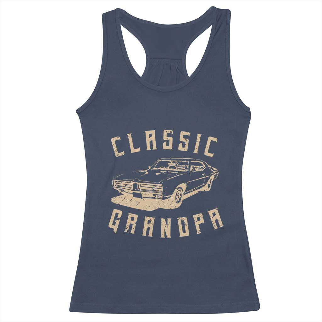 Funny Grandpa Classic Car Graphic Racerback Tank Top