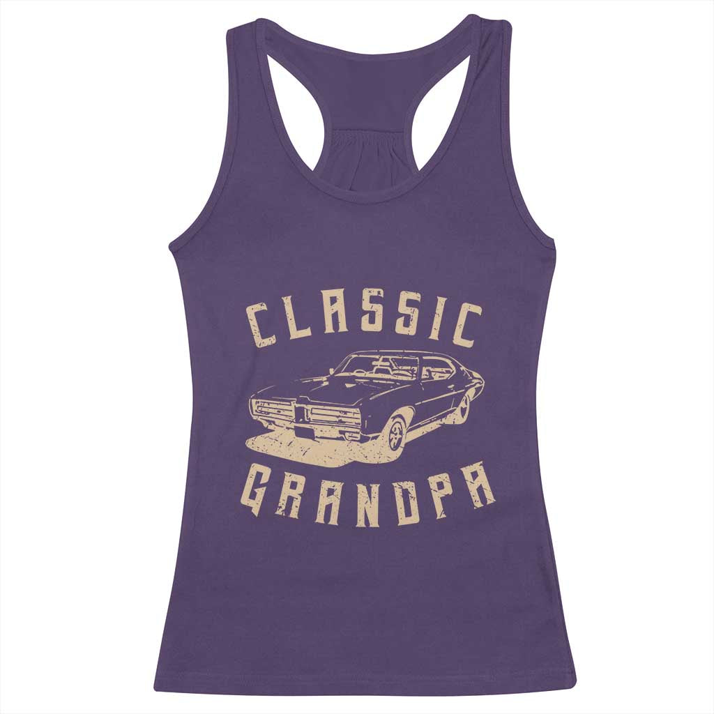 Funny Grandpa Classic Car Graphic Racerback Tank Top