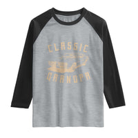 Funny Grandpa Classic Car Graphic Raglan Shirt