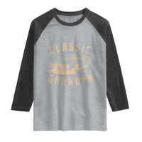 Funny Grandpa Classic Car Graphic Raglan Shirt