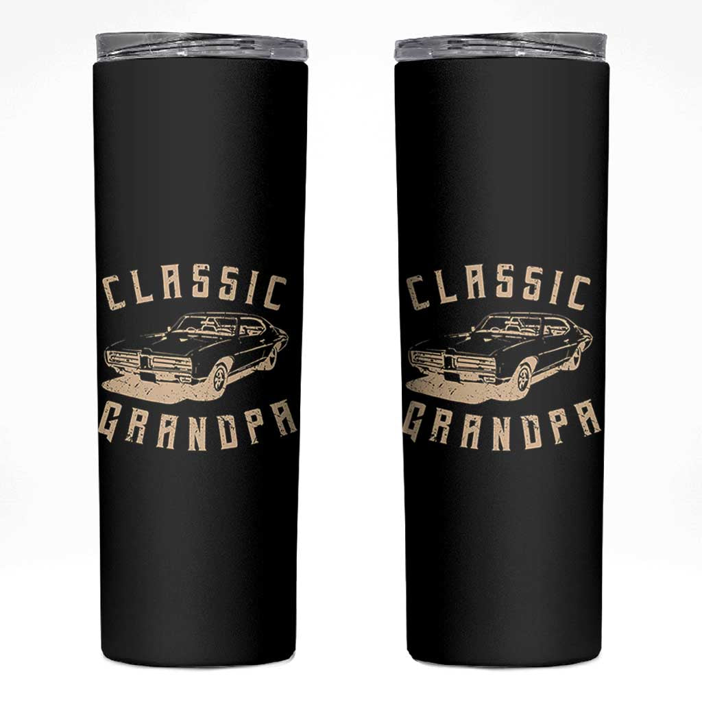 Funny Grandpa Classic Car Graphic Skinny Tumbler