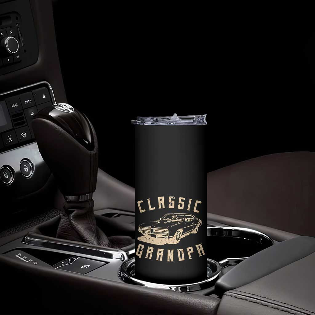 Funny Grandpa Classic Car Graphic Skinny Tumbler