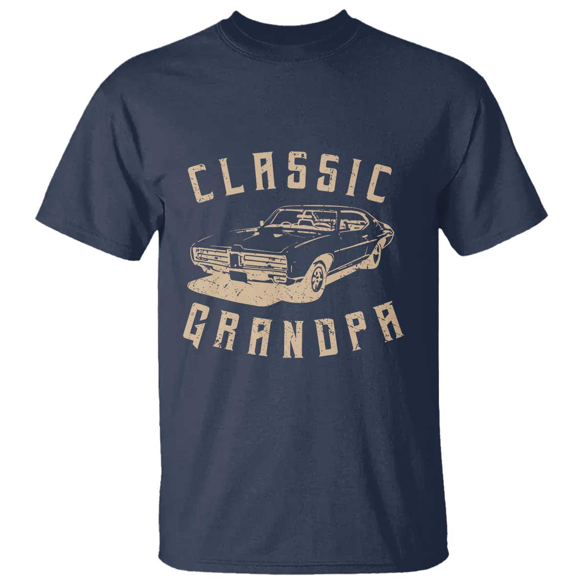Funny Grandpa Classic Car Graphic T Shirt