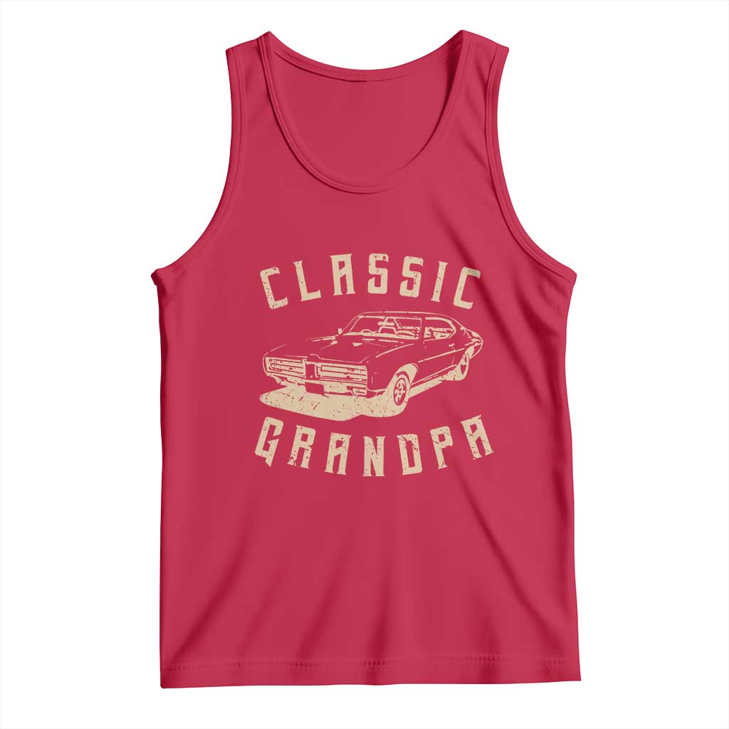 Funny Grandpa Classic Car Graphic Tank Top