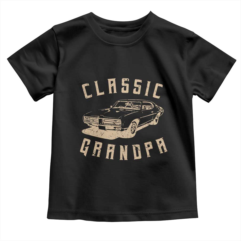 Funny Grandpa Classic Car Graphic Toddler T Shirt