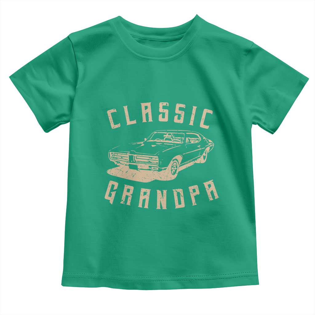 Funny Grandpa Classic Car Graphic Toddler T Shirt