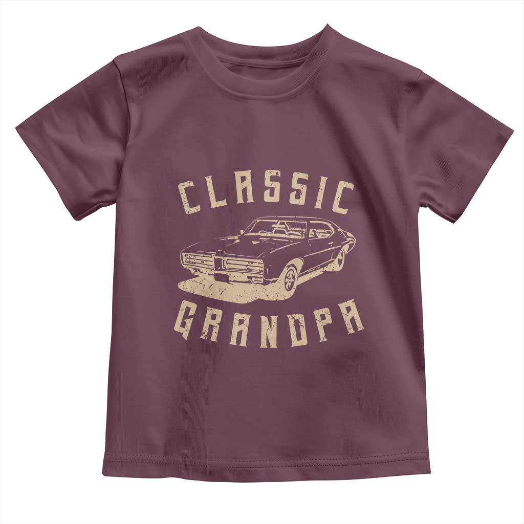 Funny Grandpa Classic Car Graphic Toddler T Shirt