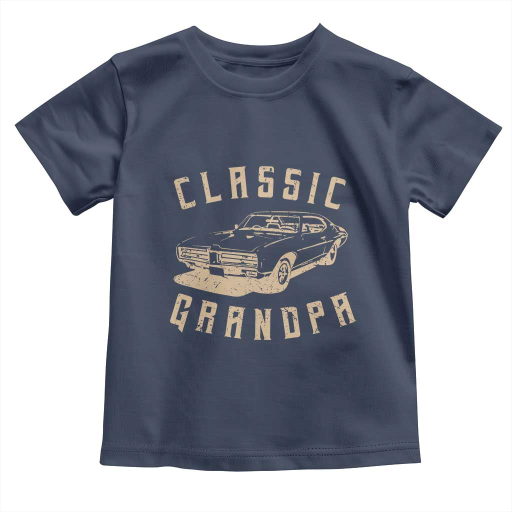 Funny Grandpa Classic Car Graphic Toddler T Shirt