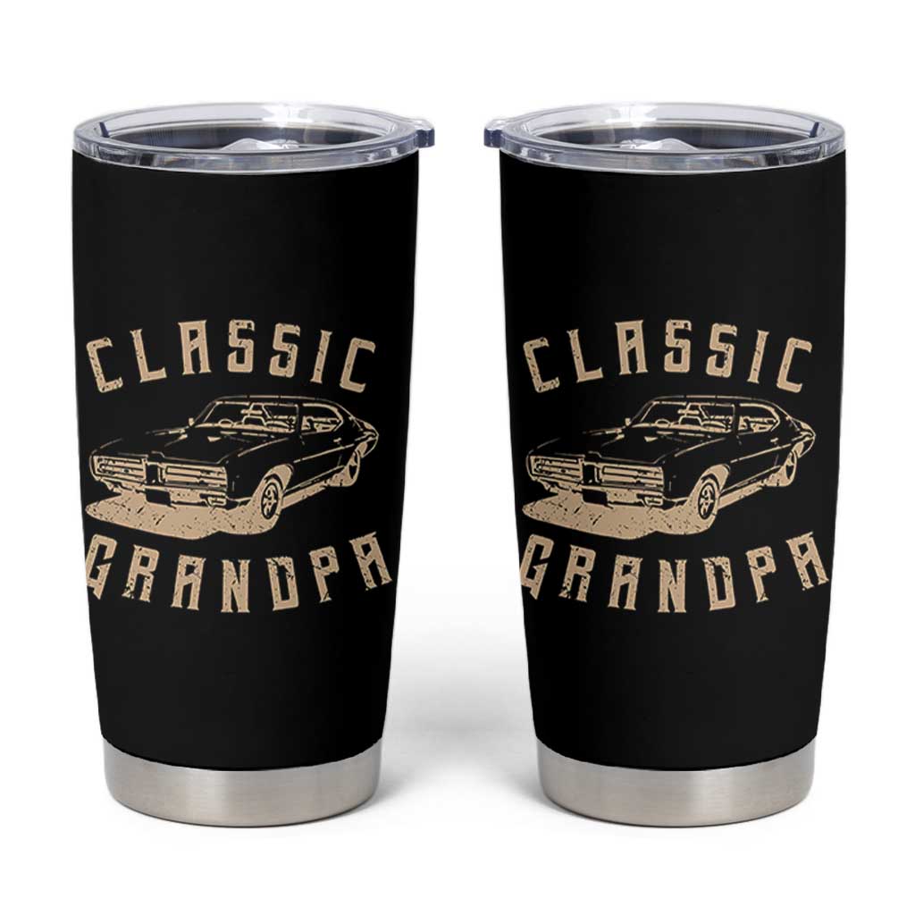 Funny Grandpa Classic Car Graphic Tumbler Cup