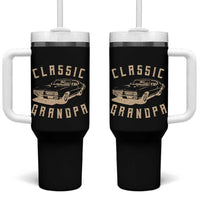 Funny Grandpa Classic Car Graphic Tumbler With Handle