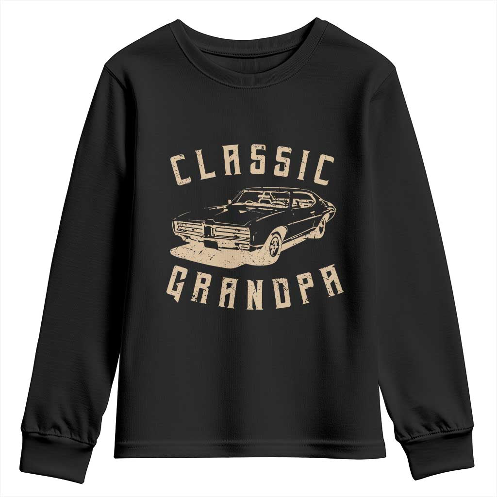 Funny Grandpa Classic Car Graphic Youth Sweatshirt
