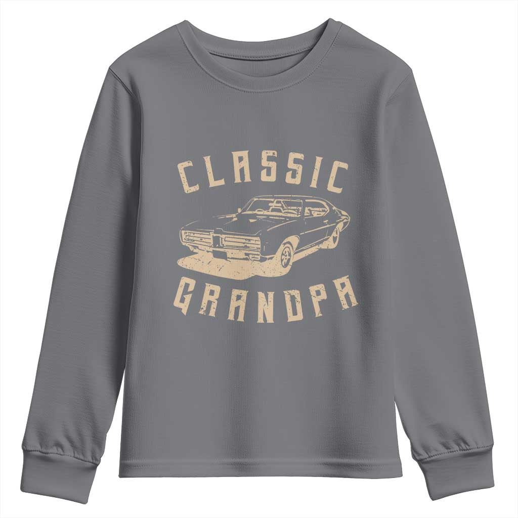 Funny Grandpa Classic Car Graphic Youth Sweatshirt